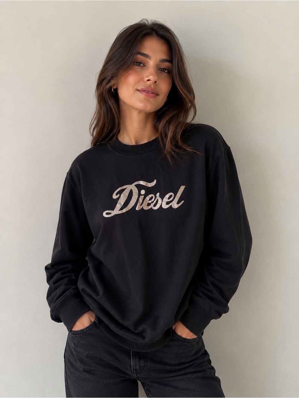Diesel Black Crewneck Sweatshirt Size L – Like New